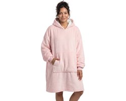 JAXY - Hoodie Deken - Snuggle Hoodie - Fleece Deken Met Mouwen - Snuggle - Cuddle Hoodie - 1450 Gram - Light Pink