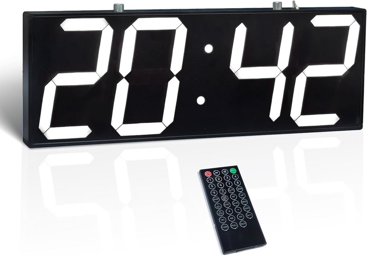 Dubbelzijdige Digitale Wandklok met Timer, Alarm en Temperatuur Weergave