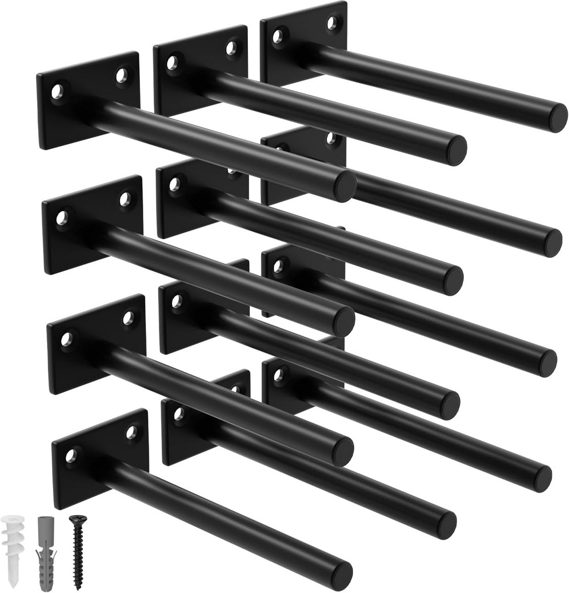 12x Zwevende Planksteunen 15 cm - Verborgen Beugels voor Houten Planken