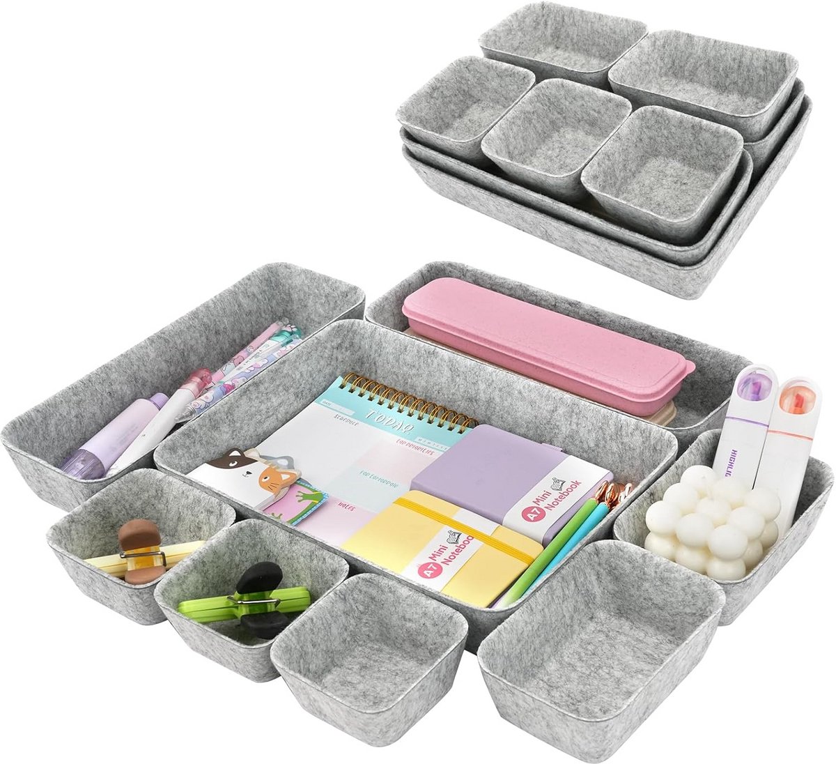 Stapelbare Lade Organizer Set van 8 voor Keuken en Kantoor