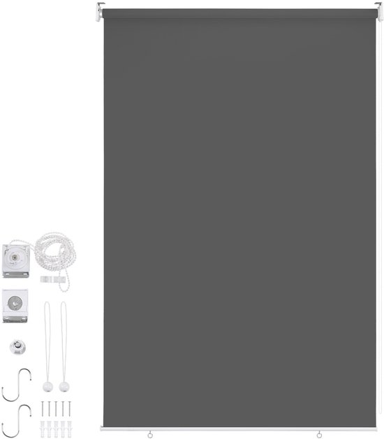 Store Thermique Occultant - Écran Solaire Vertical sans Perçage - Store Enrouleur Durable Étanche à l'Eau - Anthracite 160 x 240 cm