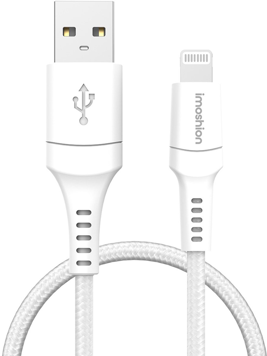 imoshion Kabel - Geschikt voor Lightning naar USB A - 1,5 meter - Oplader Kabel - Wit