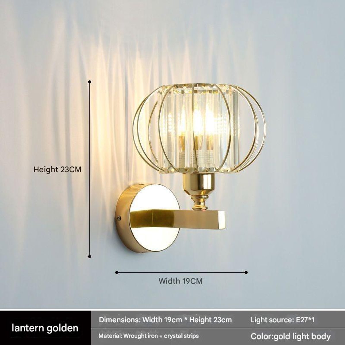 Kristallen wandlamp, moderne wandlamp met glazen kap, interieurdecoratie, geschikt voor slaapkamer, woonkamer en hal - Stijl 4