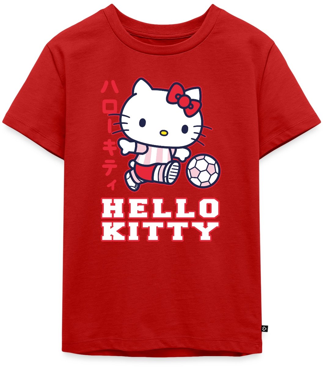 Hello Kitty Speelt Voetbal Premium T Shirt Kinderen