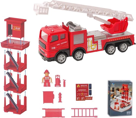 2Play Hulpvoertuigen Set – 3 Stuks Met Politie, Brandweer En Ambulance – Met Terugtrekmotor, Licht En Geluid