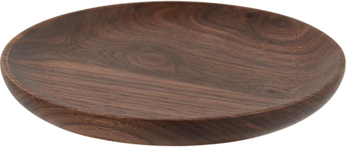 Donkerbruin houten dienblad 15 cm - natuurlijk houten schaal voor serveren