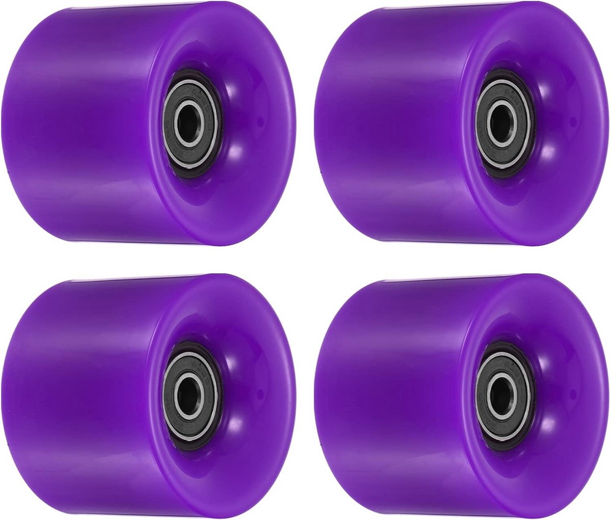 Longboard Wielen Set 60mm met ABEC-9 Lagers Skateboard Cruiser Vervanging Paars