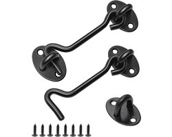 Set van 2 Sterke Stormhaken 4 Inch Zwart voor Tenten en Zeilen