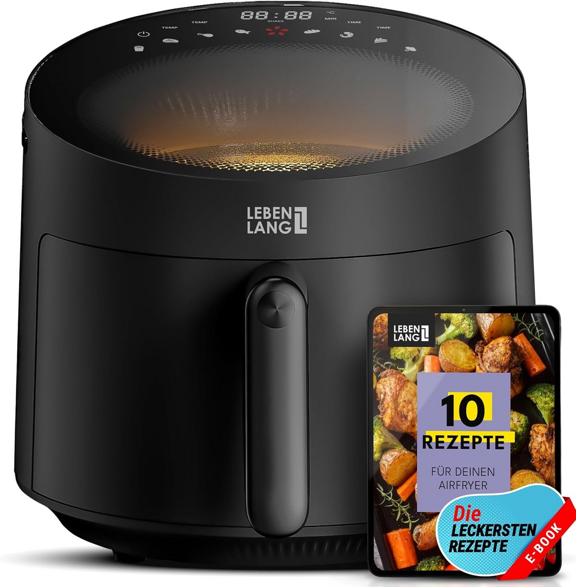 Heteluchtfriteuse 5 Liter met 8 Programma's en Receptenboek