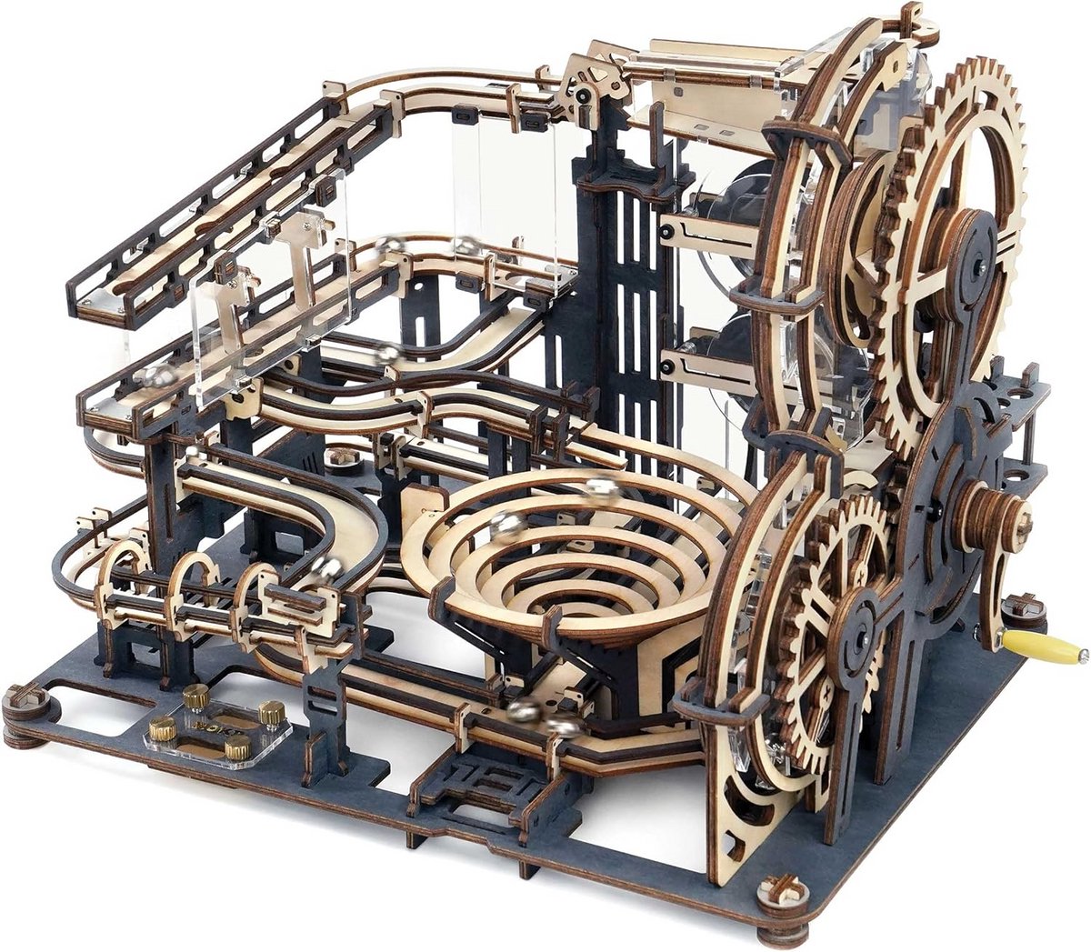 3D Houten Bouwpakket Knikkerbaan - Mechanisch Speelgoed voor Volwassenen en Kinderen