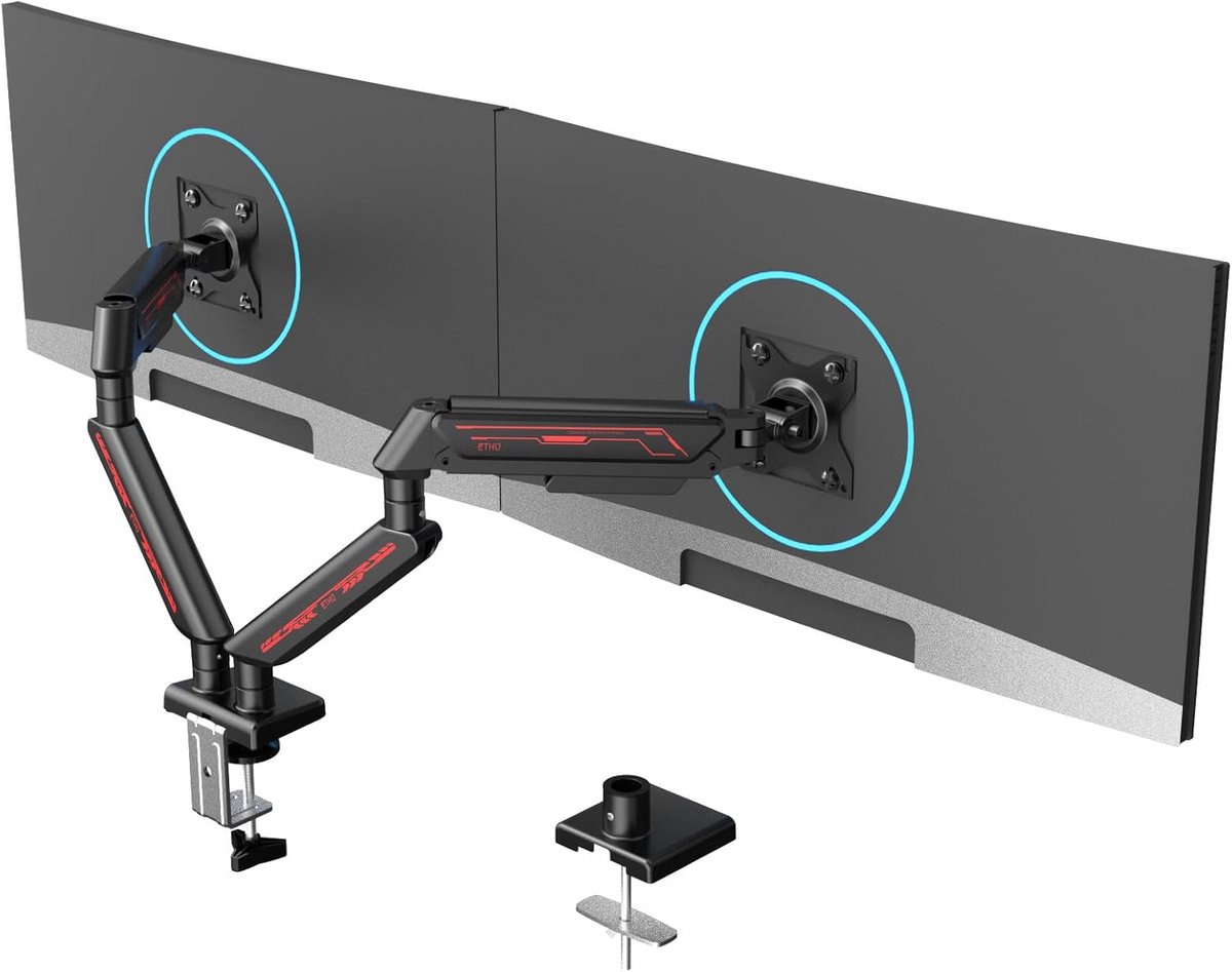 Monitorbeugel voor 2 Schermen - Verstelbaar Bureau Mount
