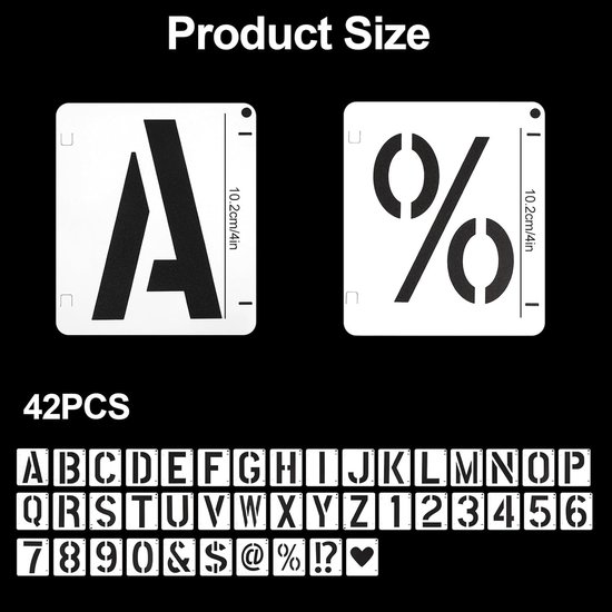 42 Pièces Pochoirs Lettres & Chiffres 2 Pouces – Réutilisables Pour Peinture DIY, Décoration & Artisanat