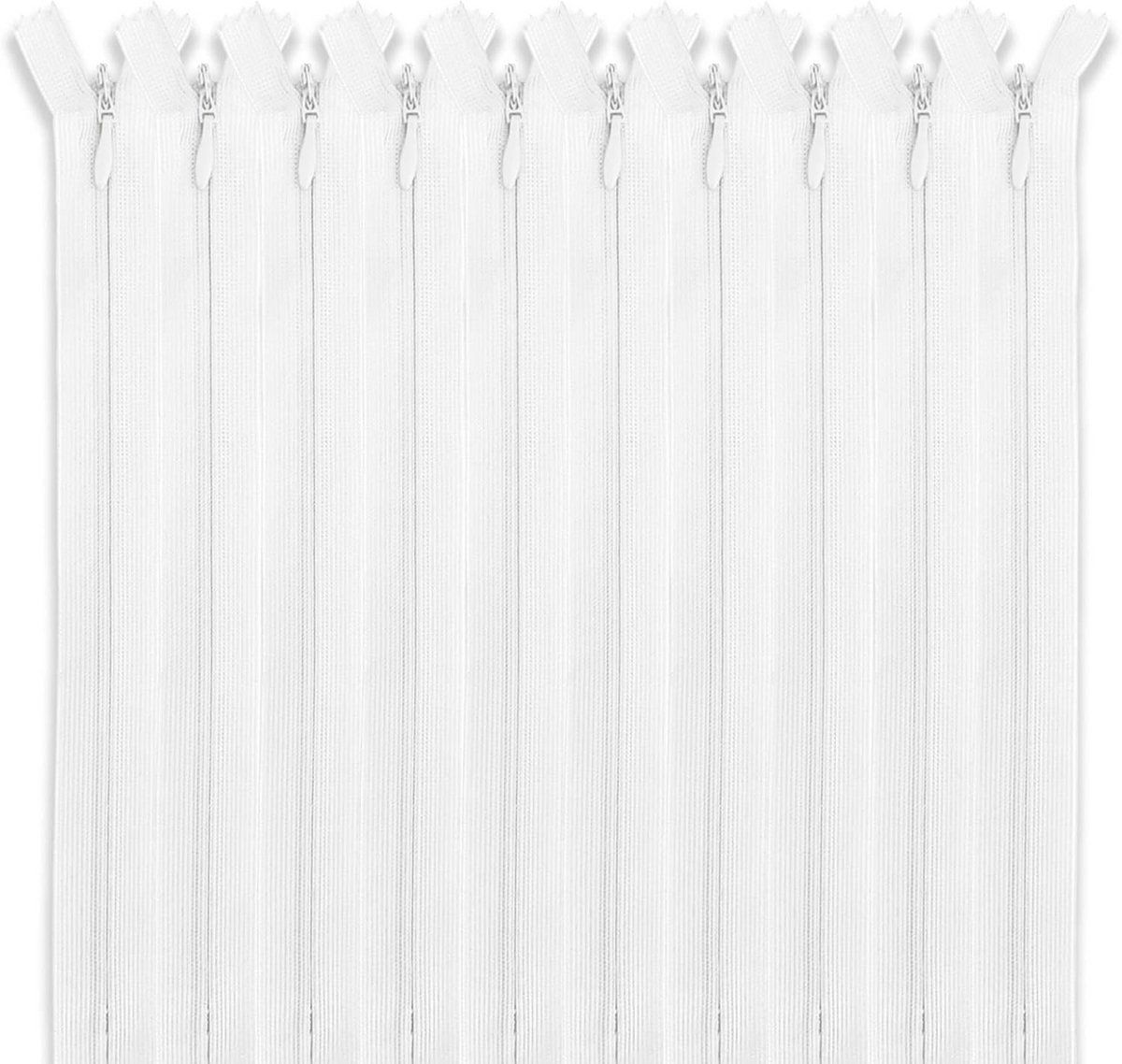 10x Onzichtbare Ritssluitingen Wit Nylon 15 cm voor Naaien Kleding Tassen Knutselen