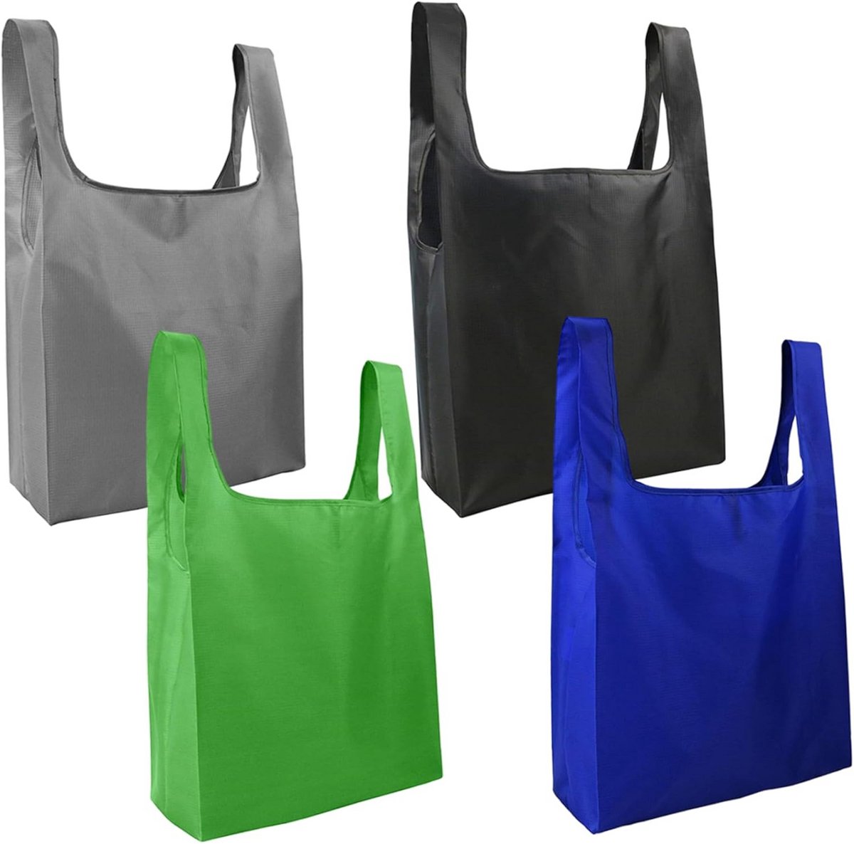 Set van 4 Herbruikbare Opvouwbare Boodschappentassen - XL Formaat Oxford Stof