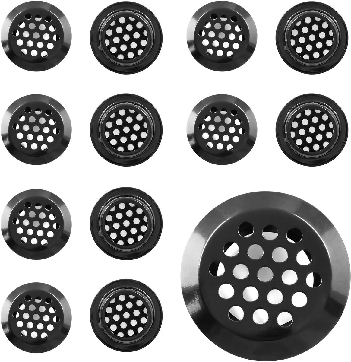 20 Stuks Ronde Zwarte Ventilatiekokers Roestvrij Staal voor Kasten en Ventilatie
