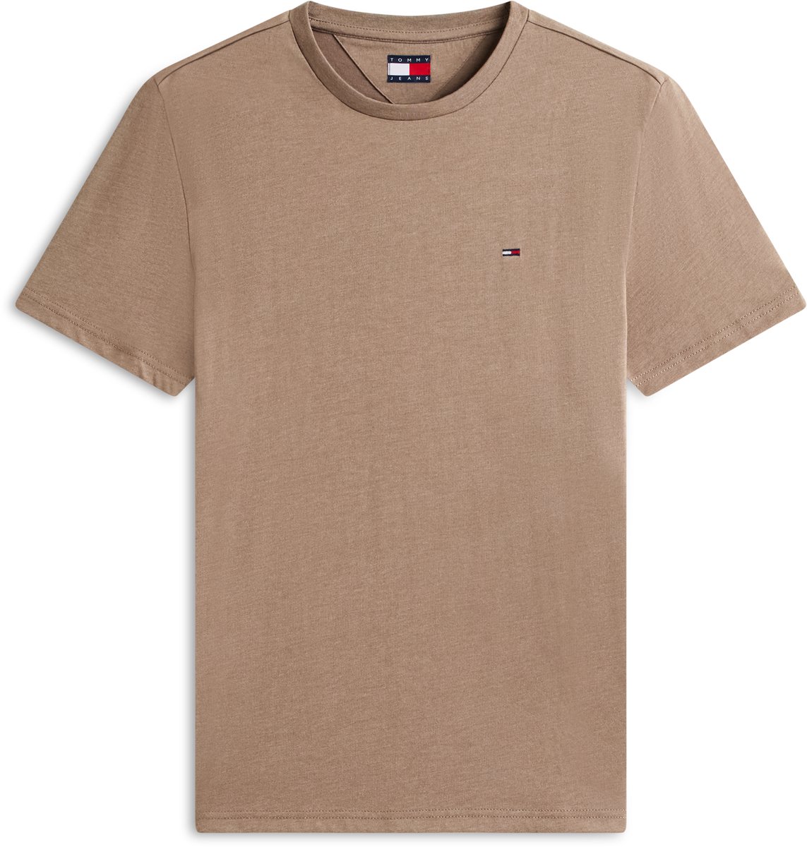 Tommy Jeans T-shirt Tjm Xslim Jaspe Htr Tee Ext Dm0dm20363 Pkd Ivy Mink Htr Mannen Camel