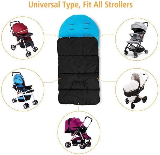 Voetenzak voor kinderwagen - 86*40 cm - Waterdichte en slijtvaste buitenlaag van Oxford-stof - Kan gebruikt worden als slaapzak - Kan gebruikt worden als zitkussen - Babyslaapzak - Voetenzak voor kinderwagen - Verdikte - Winddicht - Waterdicht - Warm van Merkloos — afbeelding 5