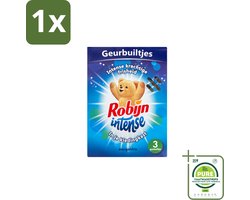 1 x Robijn Geurbuiltjes Intense 3 stuks per verpakking - Geurbuiltjes - Langdurige Geur - Frisse Geur - Kleding Geur - Parfum