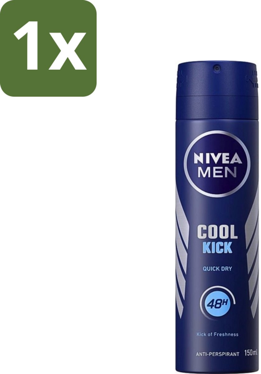 1 x Nivea - Men - Deospray - Cool Kick - 48 Uur Lang Werkend - 250 ml - Deospray - Anti-transpirant - 48 Uur Bescherming - Frisheid - Mannelijke Geur