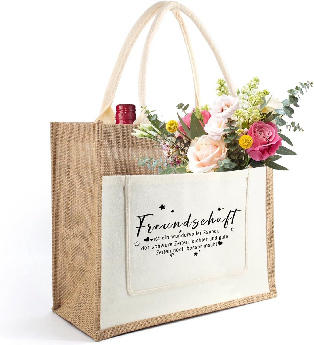 Duurzame Jute Boodschappentas voor Moeder - Perfect Cadeau voor Verjaardag en Moederdag