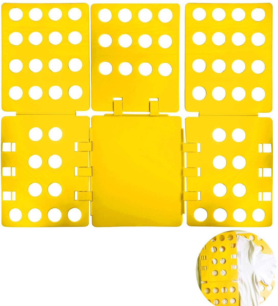 IMPERATORIS® Kledingvouwer - Vouwplank voor Wasgoed - T-shirt Folder - Snel en Netjes Kleding Vouwen - Verstelbaar - geel