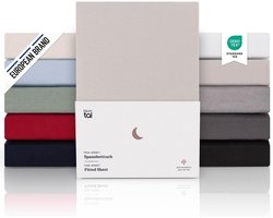 Set van 2 Jersey Hoeslakens Katoen 140-160x200 cm Lichtgrijs Boxspring OEKO-TEX Bescherming