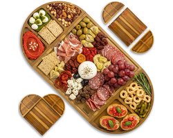 Villux Tapasplank - Borrelplank - Serveerplank - Kaasplank - Hapjesplank - Taspasplank Acacia - Borrelplank Magnetisch- Inclusief Ebook