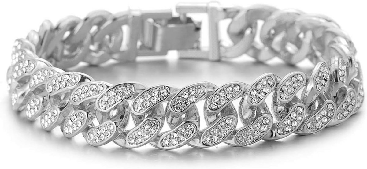 Gouden Iced Out Cz Diamant Ketting Heren 13MM Verguld-Platina Afwerking Choker