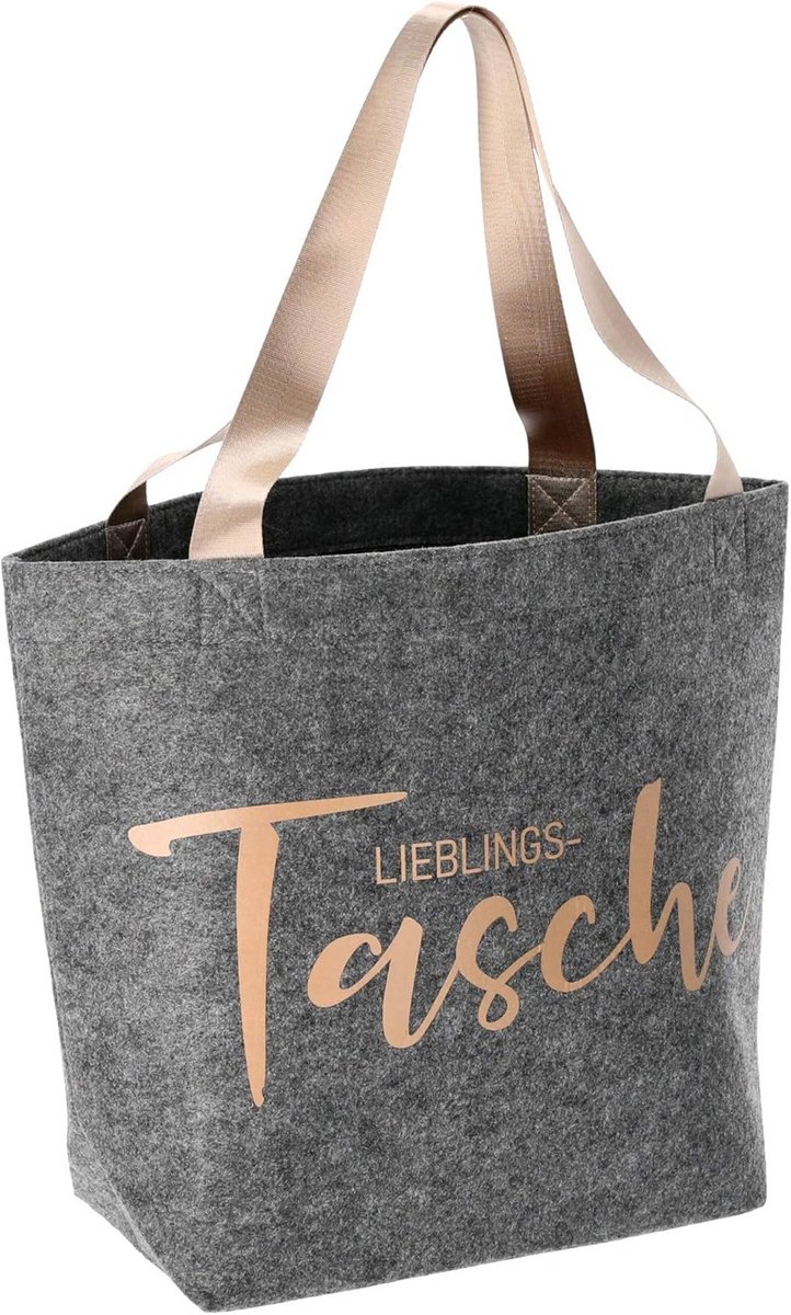 Grote Gevoelde Shopper Tas met Handvat - Stijlvolle Boodschappentas en Schoudertas