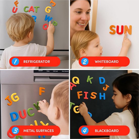 Roba Magnetische Letterset – 31 Houten Magneten – Kleurrijk Alfabet – Wasbaar – Speelgoed Voor Kleuters – Voor Speelse Letters En Woorden