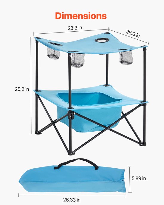 VEVOR Opvouwbare Tafel Draagbare Picknicktafel Buffettafel Oxford Stof 56cm Blauw van Merkloos — afbeelding 3