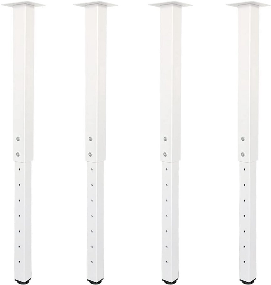 Verstelbare Vierkante Tafelpoten Set (4 Stuks) - Hoogte 60-100cm - DIY Bureau Onderstel
