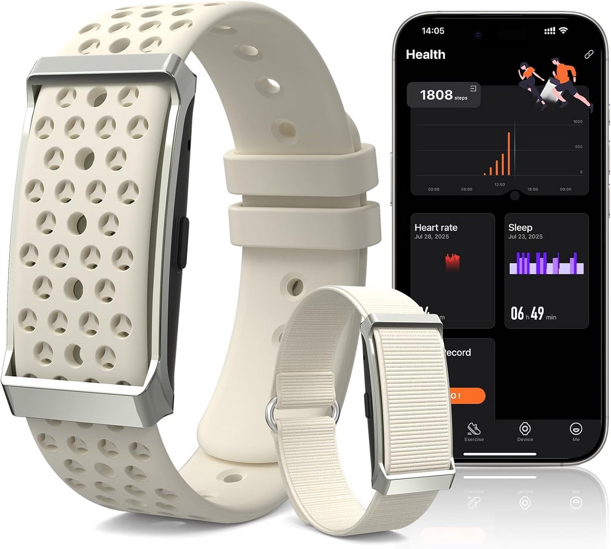 Fitness Tracker Horloge met Hartslagmeter en Slaapmonitoring - 35 Dagen Batterij
