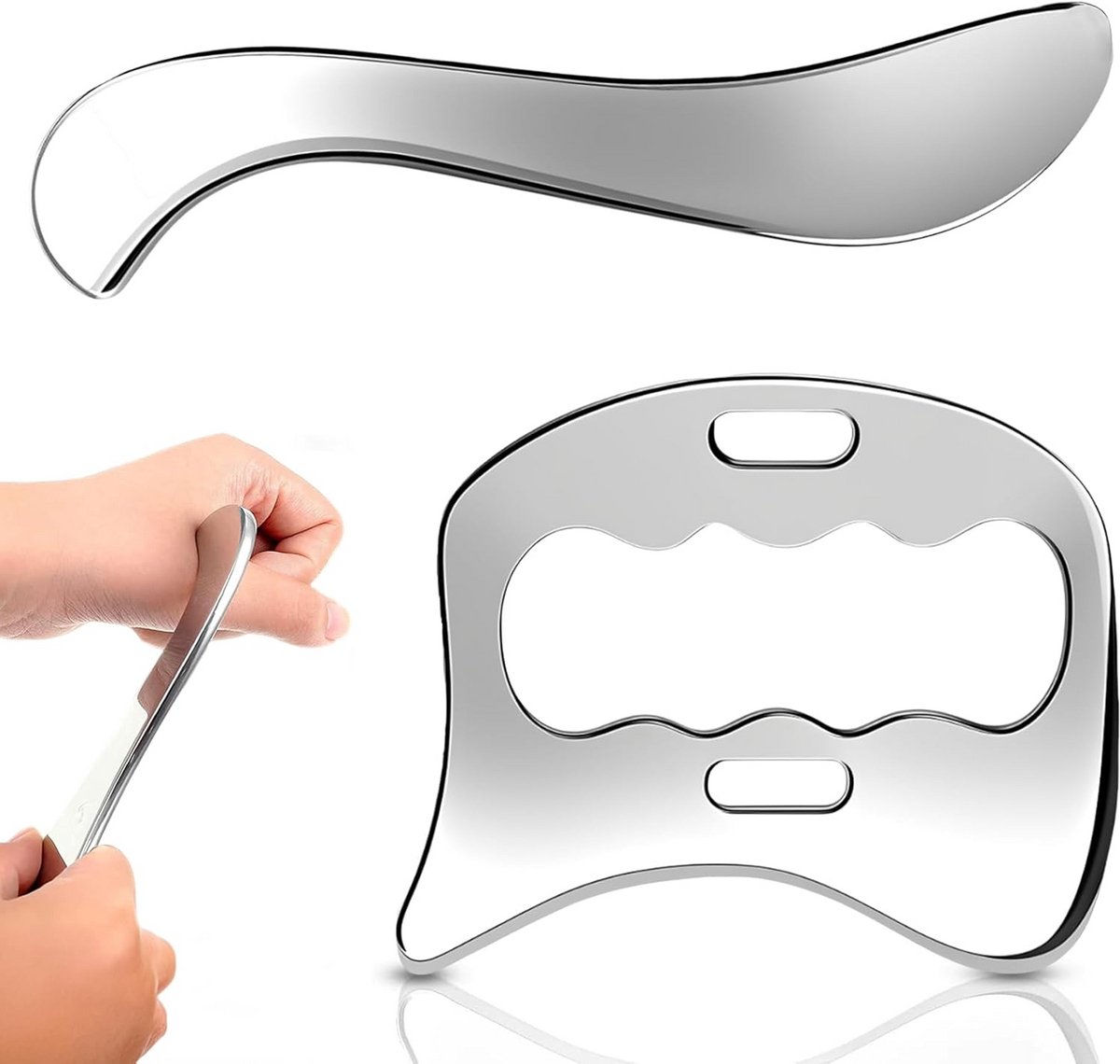 Gua Sha Tool Roestvrij Staal voor Spierontspanning en Pijnverlichting
