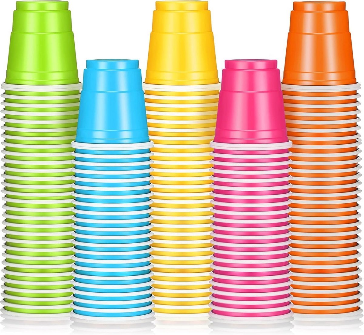 200 Gekleurde Wijnglazen van 2 Ounce voor Feesten en Proeverijen