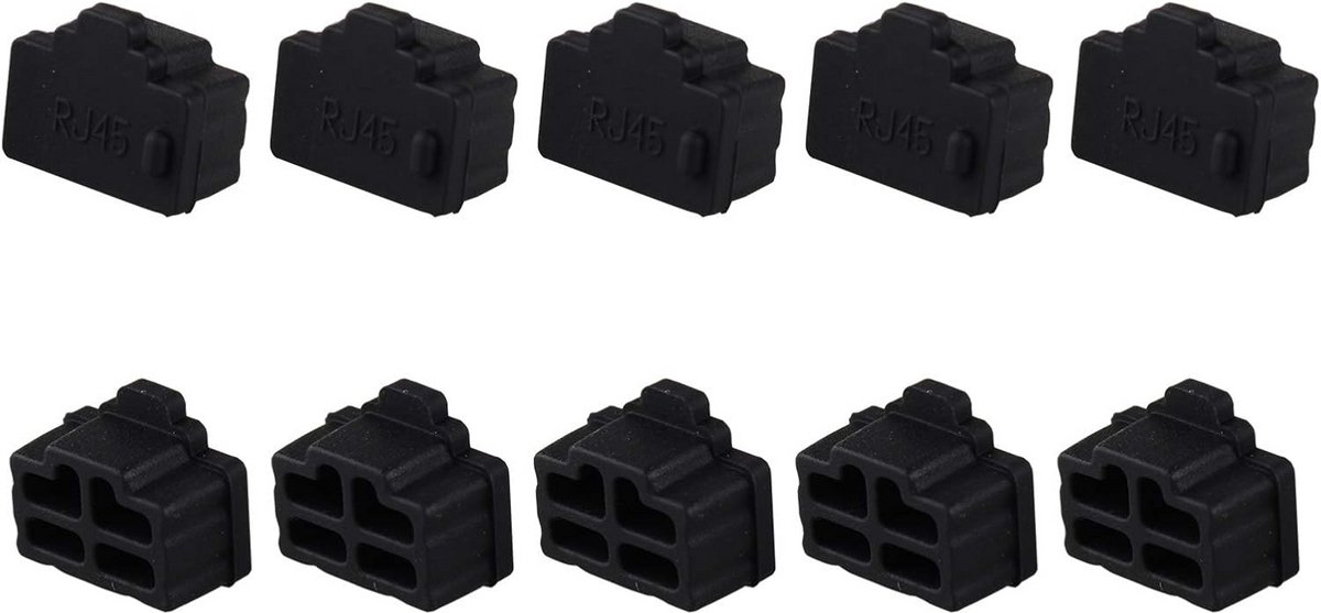 10x Stuks RJ45 Ethernet Stofkapjes Siliconen - Bescherming voor Computer, Router en TV Poorten
