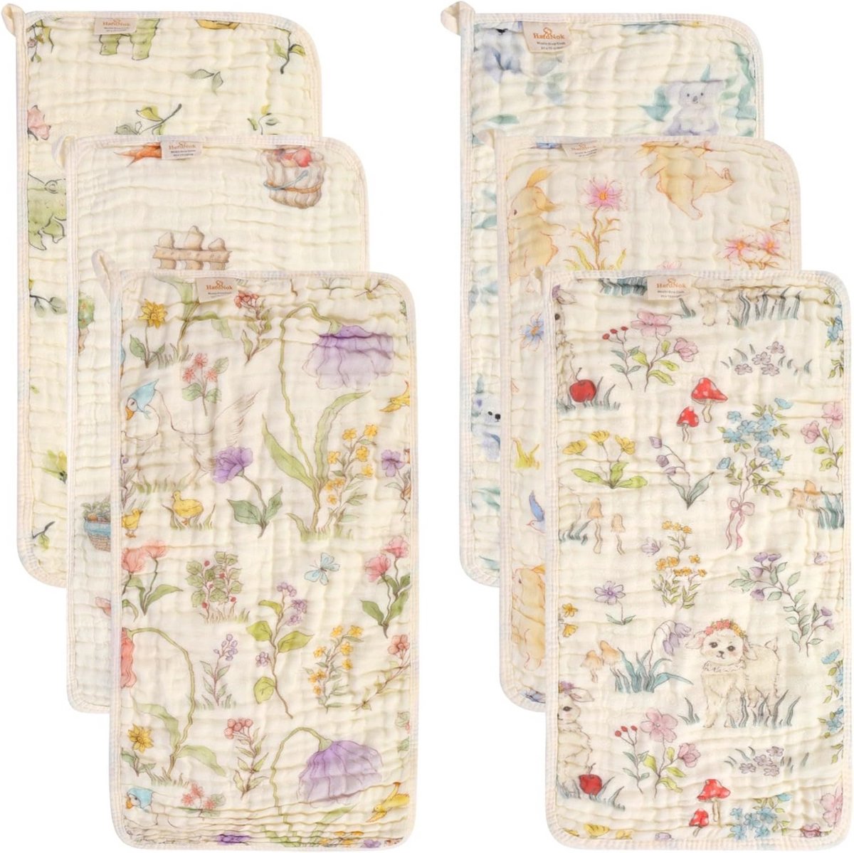 Zachte en Absorberende Mousseline Spuugdoeken voor Baby's - Set van 6, Uniseks
