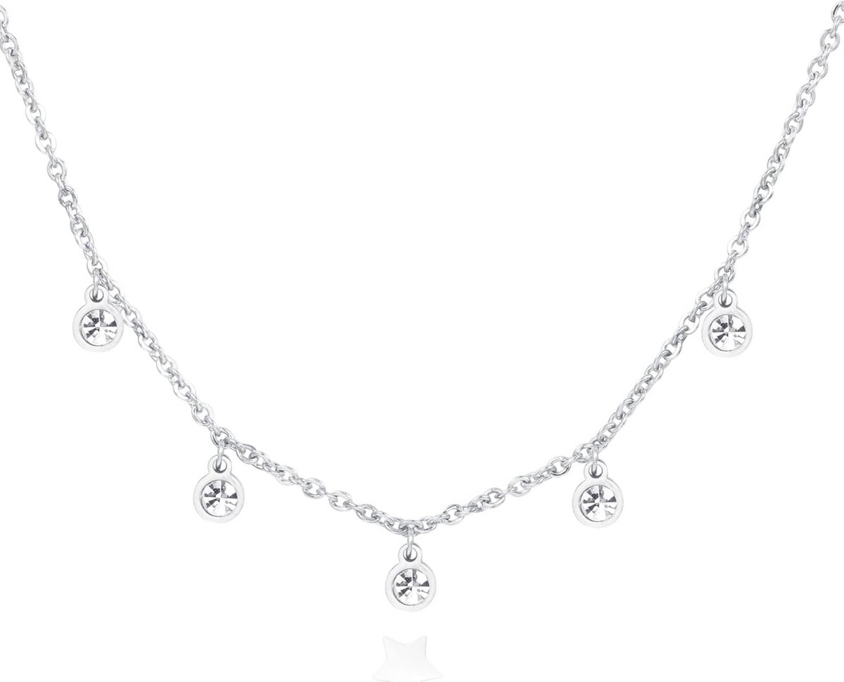 Damesketting RVS met Kristallen - Tijdloos Halsieraad