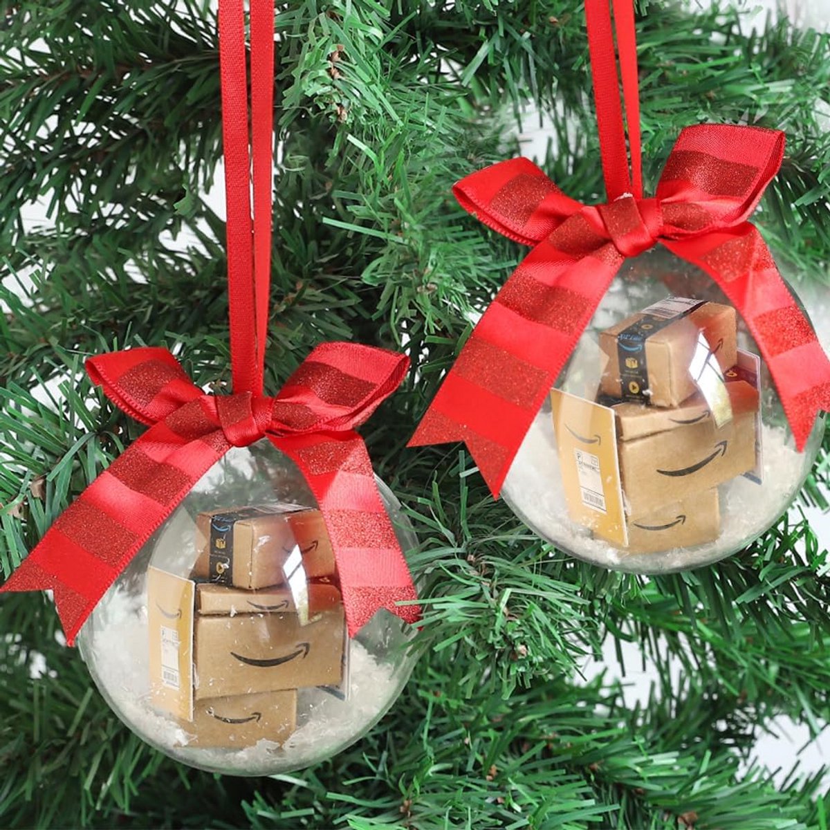 2x Grappige Mini Kerstbal Ornamenten in Cadeaubox - Ballen voor Kerstboom Decoratie