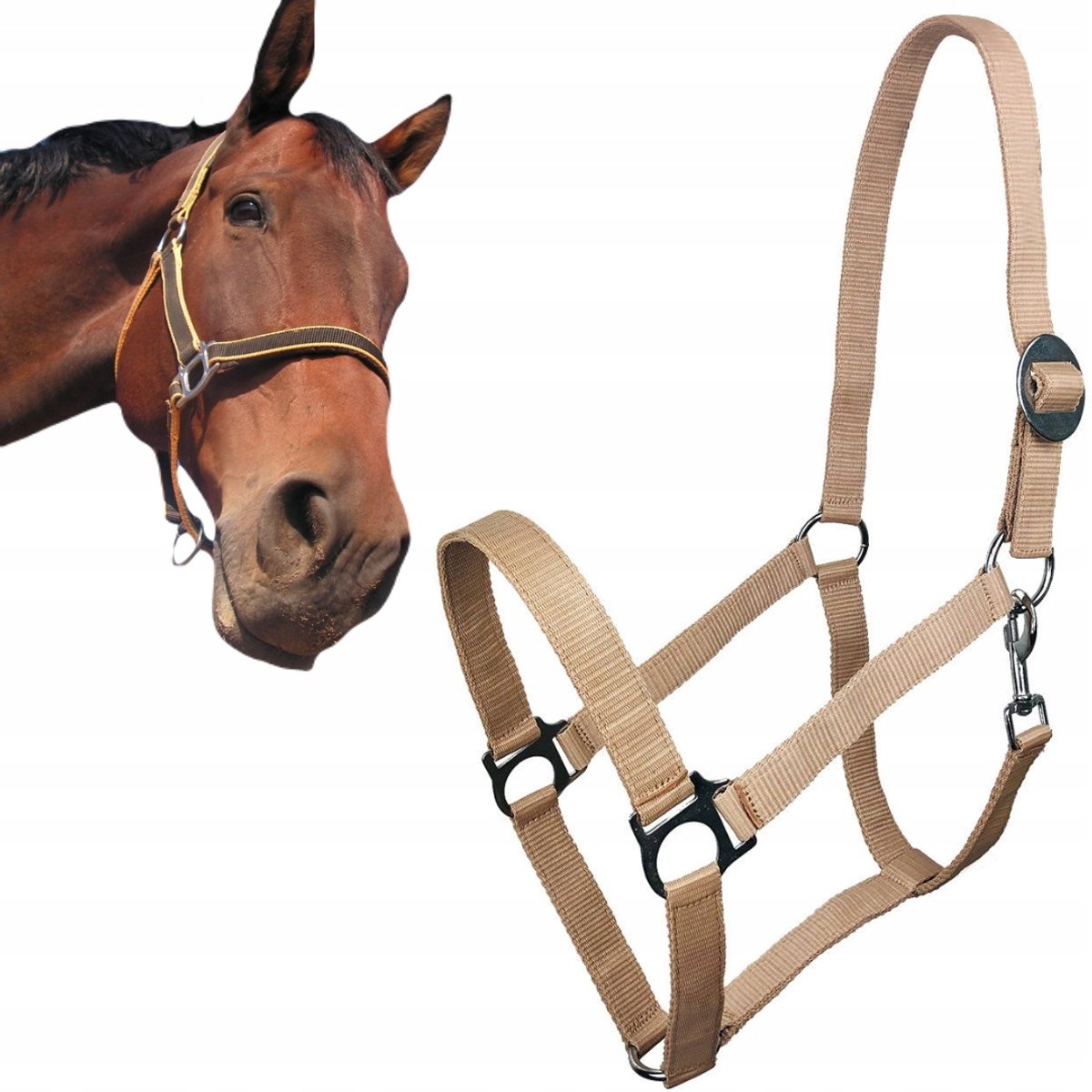 York Harmony Hoofdband Paard, Beige, Maat Full