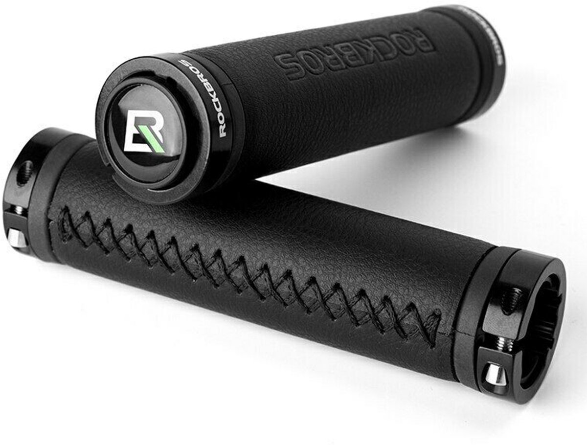 Rockbros Lederen Fiets Handvatten MTB Antislip Comfortabel Zwart