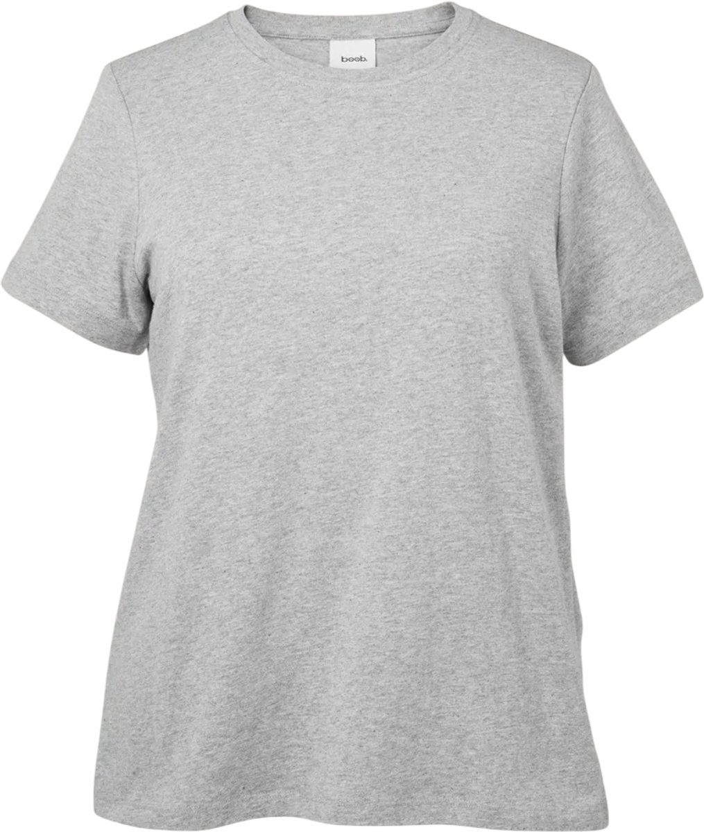 Boob Design - Zwangerschaps - Voedings T-shirt - 100% Biologisch Katoen - Verborgen Voedingsopening - Grijs- Maat L
