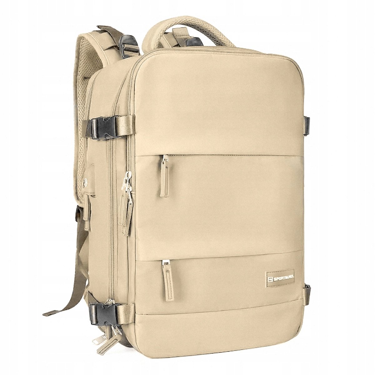 Reisrugzak 40x25x20cm handtas USB waterdicht beige