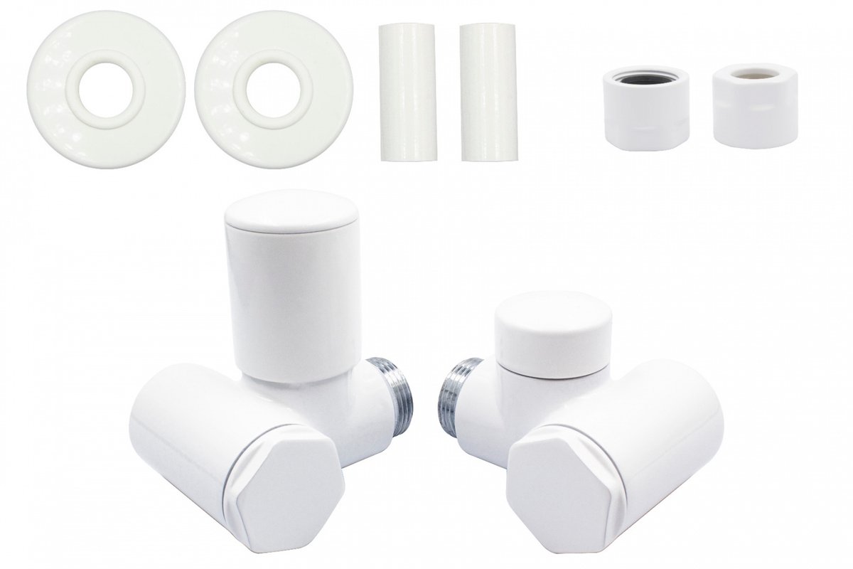 Vario-Term Integra Hoekradiatorafsluiter Links Wit Cu 15mm All-in-One