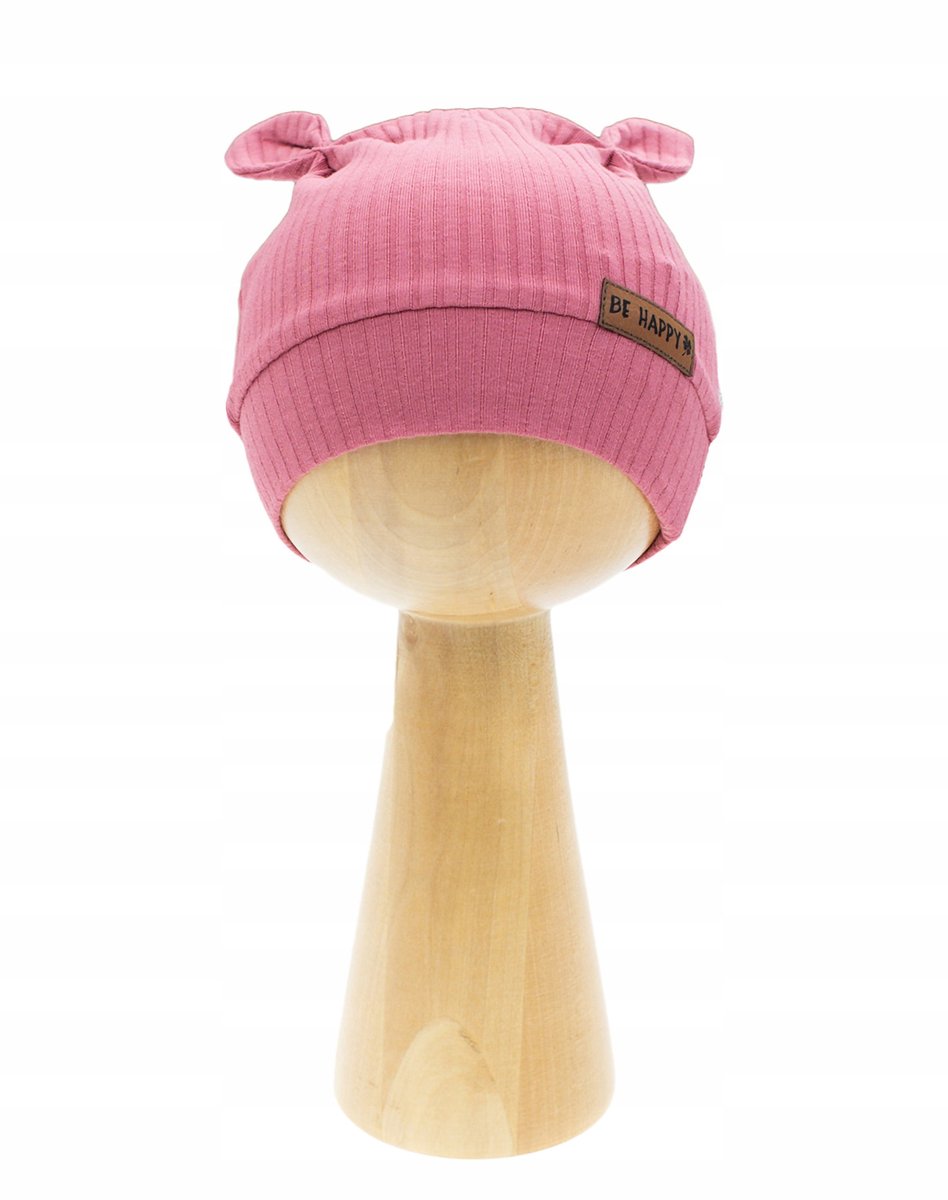 Meisjesmuts met Oren Roze Nicol Maat 80