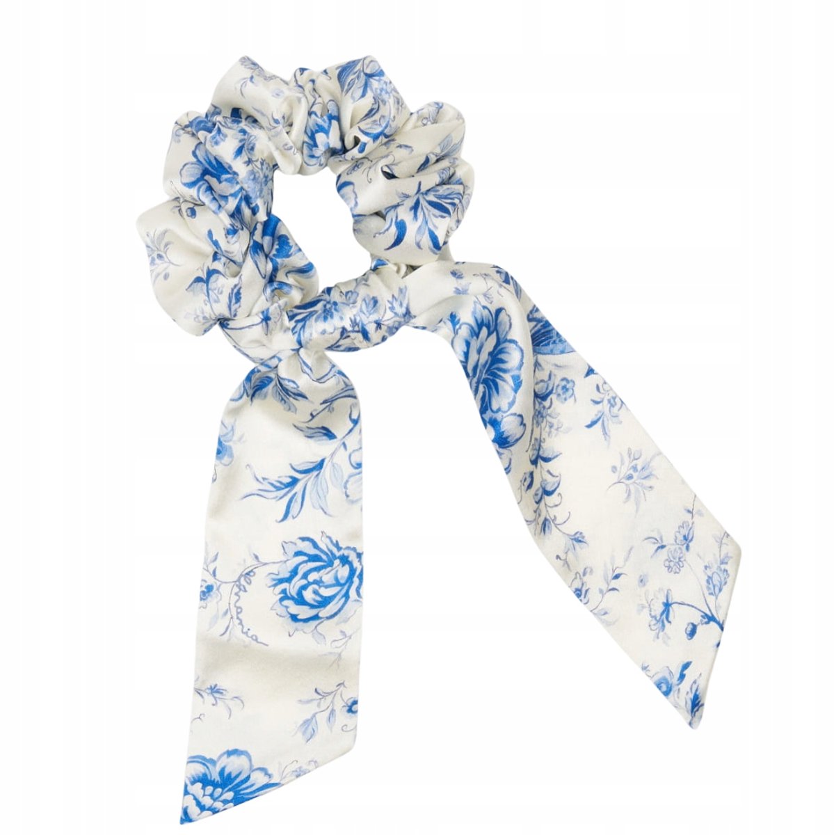 Zijden Scrunchie met Toile de Jouy Lint - Haaraccessoire