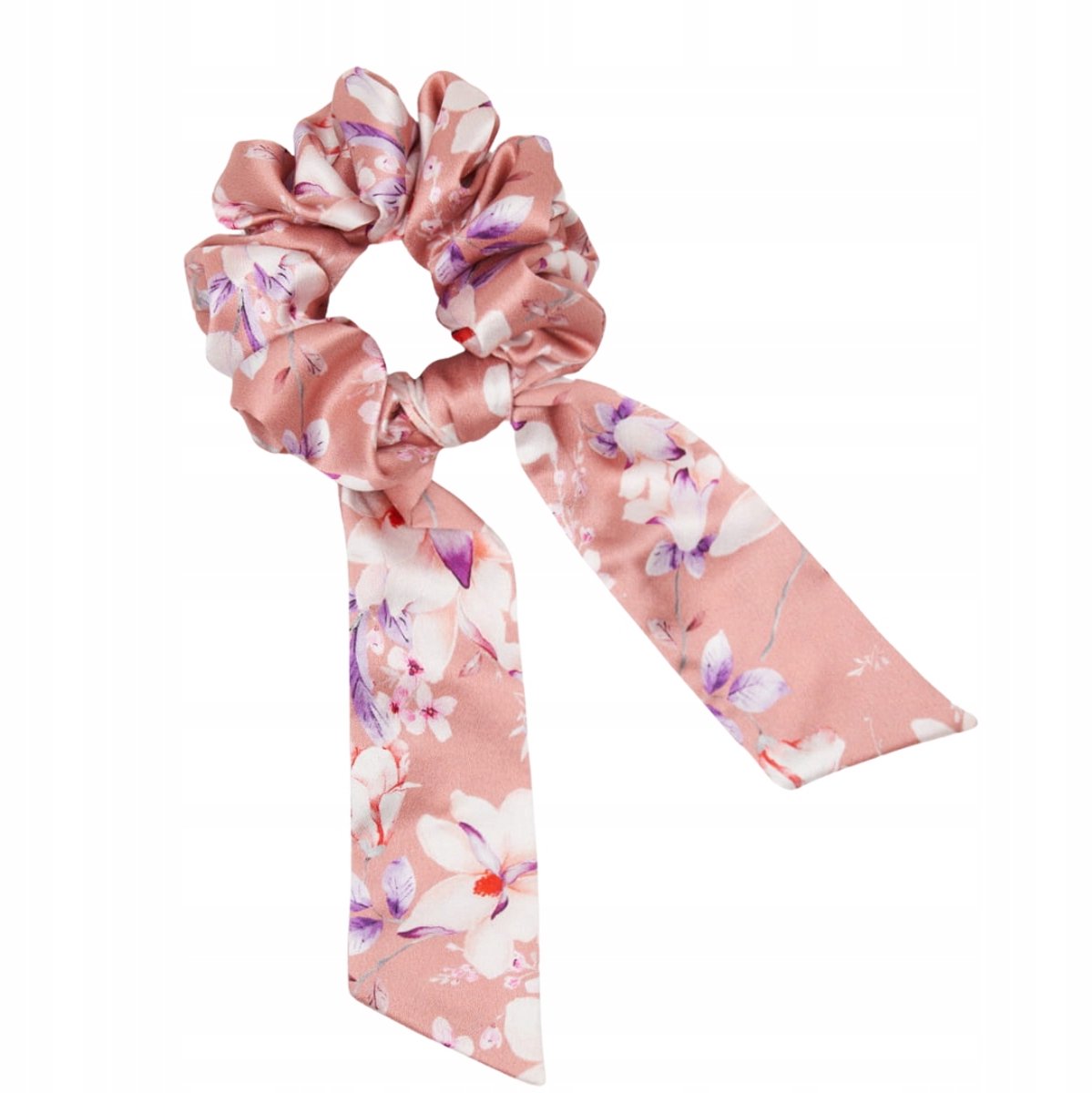 Zijden scrunchie met strepen - 100% moerbeizijde - Magnolia