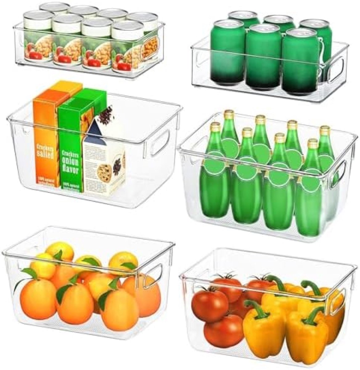 ST TRADİNG Koelkast Organizer Set - 6 Transparante Opbergbakken voor Keuken en Voorraad