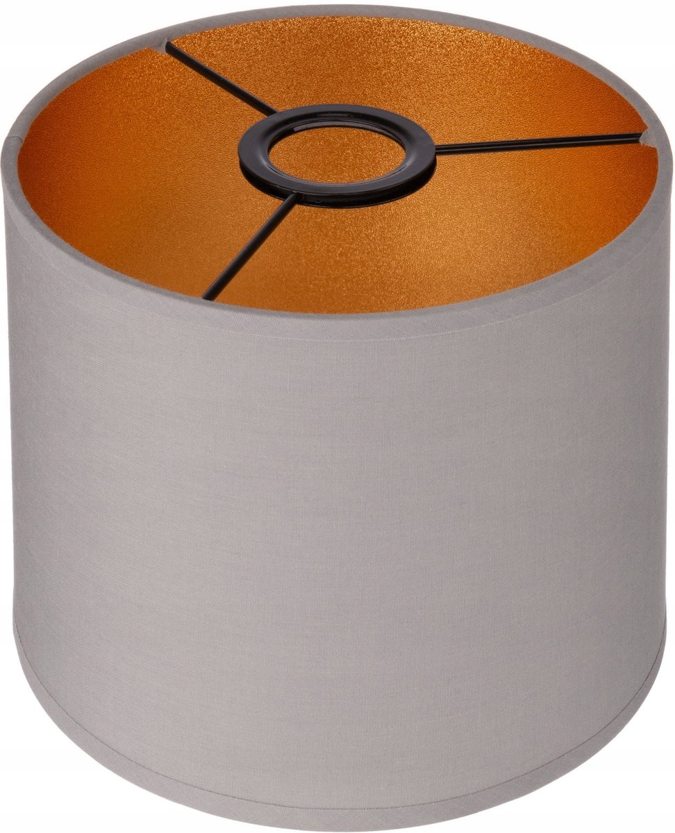 Gold Deluxe Cilinder Lampenkap Grijs/Goud E27