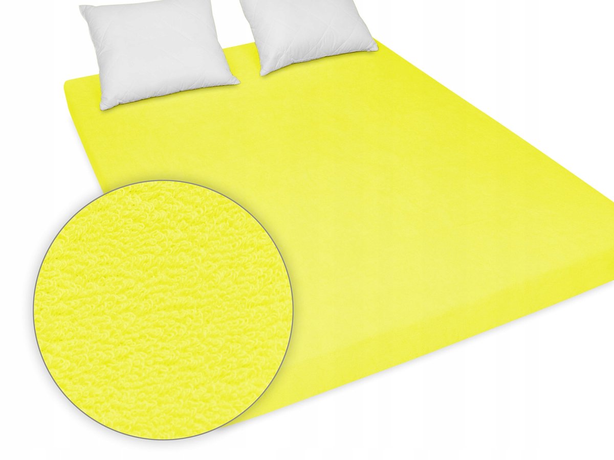 Frotte hoeslaken geel 180x200 cm - Extra dik